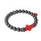 Gunmetal and Red Enamel | Fashion Santa Cross Bracelet