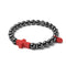 Gunmetal and Red Enamel | Fashion Santa Cross Bracelet