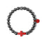 Gunmetal and Red Enamel | Fashion Santa Cross Bracelet
