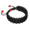 Gunmetal and Red Enamel | Kismet Links | Macrame Fashion Santa Bracelet | Black | Deluxe