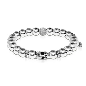 Anubis | White Gold Crystal Skull | Bracelet