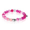 Amulet | White Gold Crystal Skull Charm Fuchsia Agate Bracelet