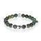 Coven | White Gold Crystal Skull Charm Dark Green Agate Bracelet