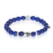 Spirit Guide | White Gold Crystal Skull Charm Navy Blue Jade Bracelet