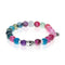 Oracle | White Gold Crystal Skull Charm Multi-Color Faceted Agate Bracelet
