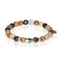 Ouija | White Gold Crystal Skull Charm Brown Striped Agate Bracelet