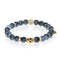Seance | Gold Crystal Skull Charm Black Lines Agate Bracelet