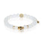 Osiris | Gold Crystal Skull Charm White Agate Bracelet