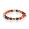 Druid | Gold Crystal Skull Charm Brown Striped Agate Bracelet
