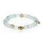 New Moon | Gold Crystal Skull Charm Light Green Striped Agate Bracelet