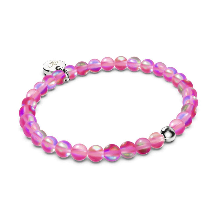 Magenta | Silver | Mermaid Glass Bead Bracelet