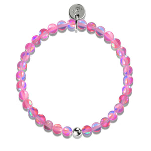 Magenta |  .925 Sterling Silver | Mermaid Glass Bead Bracelet