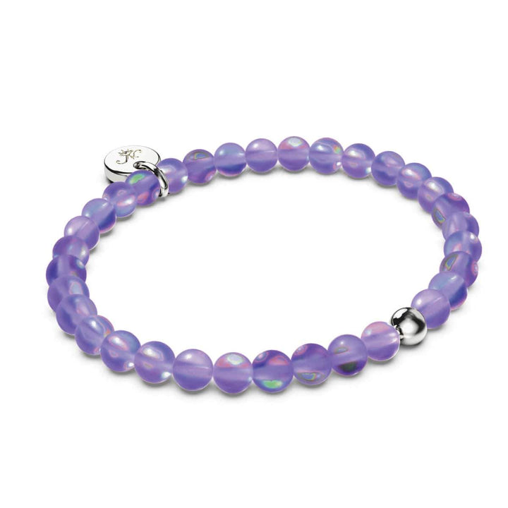 Violet | Silver | Mermaid Glass Bead Bracelet