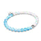 Aquamarine & White | Silver | Mermaid Glass Bead Bracelet