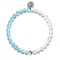 Aquamarine & White | Silver | Mermaid Glass Bead Bracelet