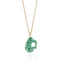 Green Agate Crystal Druzy Gold Necklace