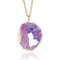 Violet Amethyst Crystal Druzy Gold Necklace