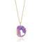 Violet Amethyst Crystal Druzy Gold Necklace