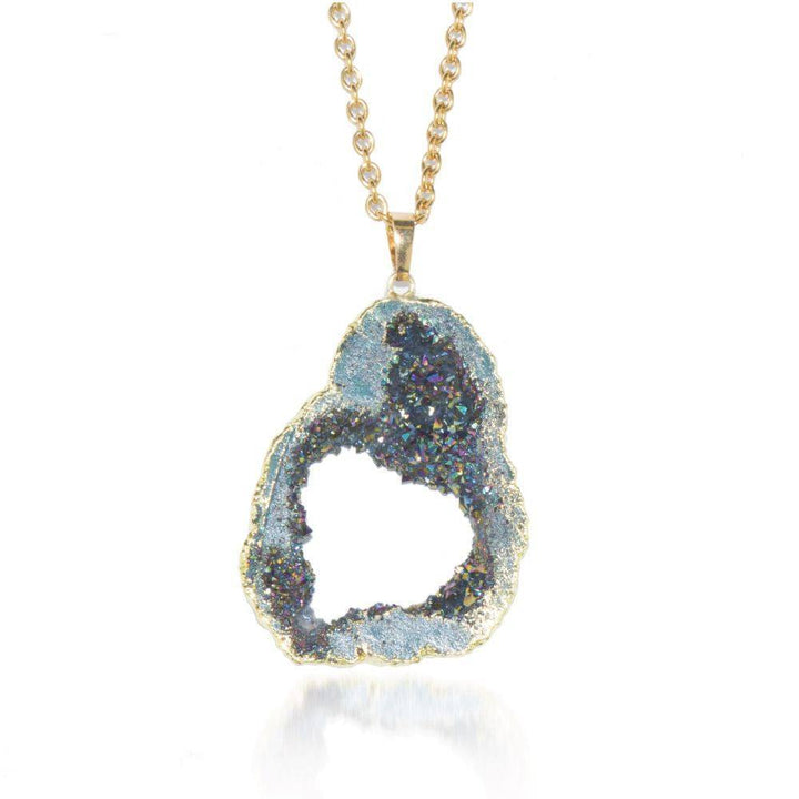 Gemstone Juniper Crystal Druzy Necklace