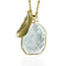 Greek Hillside | Snow Jade Stone and Gold Feather Charm Pendant Necklace Necklace