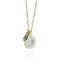 Greek Hillside | Snow Jade Stone and Gold Feather Charm Pendant Necklace Necklace