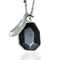 Dark Horse | Matte Black Jade Stone and Gold Feather Charm Pendant Necklace Necklace