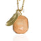 Solar Flare | Picasso Jasper Stone and Gold Feather Charm Pendant Necklace Necklace