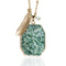 Wildest Dreams | Mossy Jade Stone and Gold Feather Charm Pendant Necklace Necklace