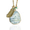 Dirty Martini | Olive Agate Stone and Gold Feather Charm Pendant Necklace Necklace