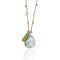 Dirty Martini | Olive Agate Stone and Gold Feather Charm Pendant Necklace Necklace