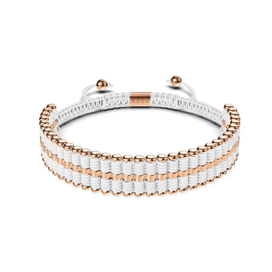 Amici | 18k Rose Gold | White | Macrame Bracelet