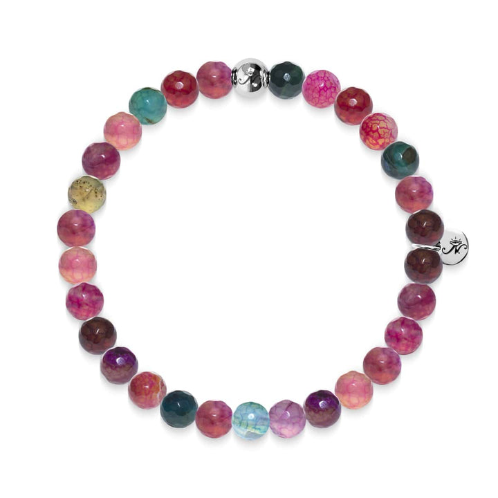 Joy | Silver Essence Multi-Colored Agate Bracelet