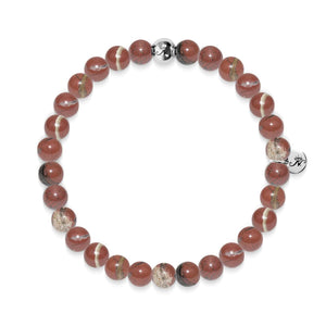 Focus | Silver Essence Red Veined Stone Bracelet