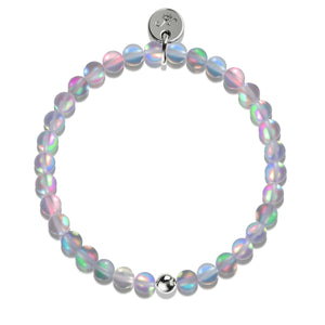 Grey | .925 Sterling Silver | Mermaid Glass Bead Bracelet | Men's