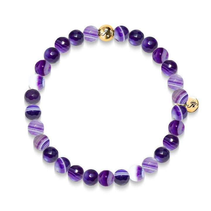 Reflection | Gold Essence Purple Lines Agate Bracelet