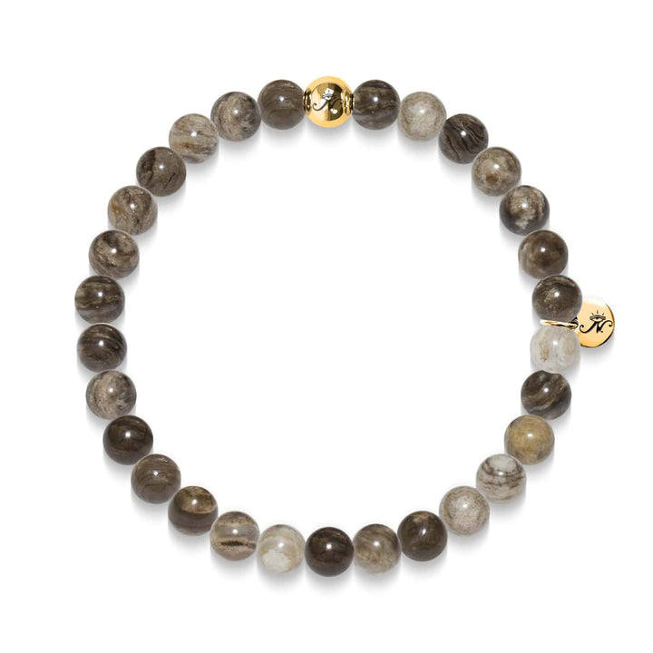 Will Power | Gold Essence Silver Leaf Jasper Bracelet