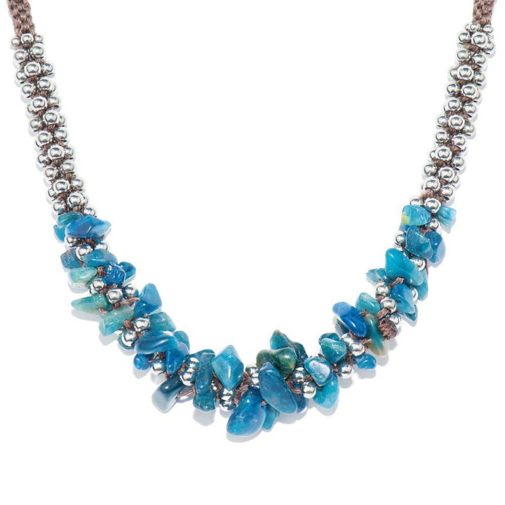 Blue Happy Crazy Agate Stone Terra Bella Necklace