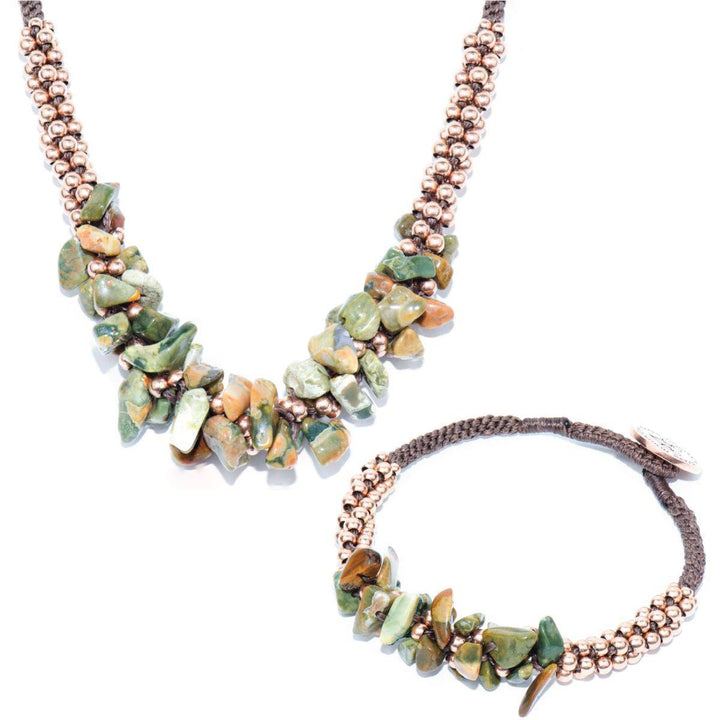 Woodland Agate Terra Bella Bracelet & Necklace Gift Set