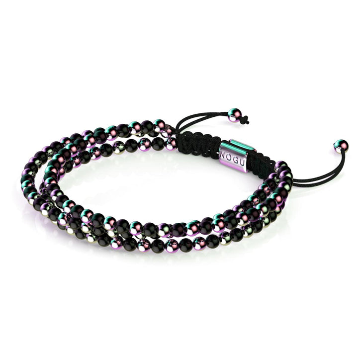 Trinity | Unicorn Silver x Gunmetal | Triple Strand Bracelet | Men's