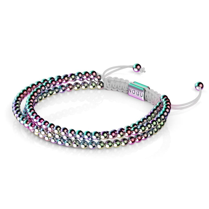 Trinity | Unicorn Silver x White | Triple Strand Bracelet