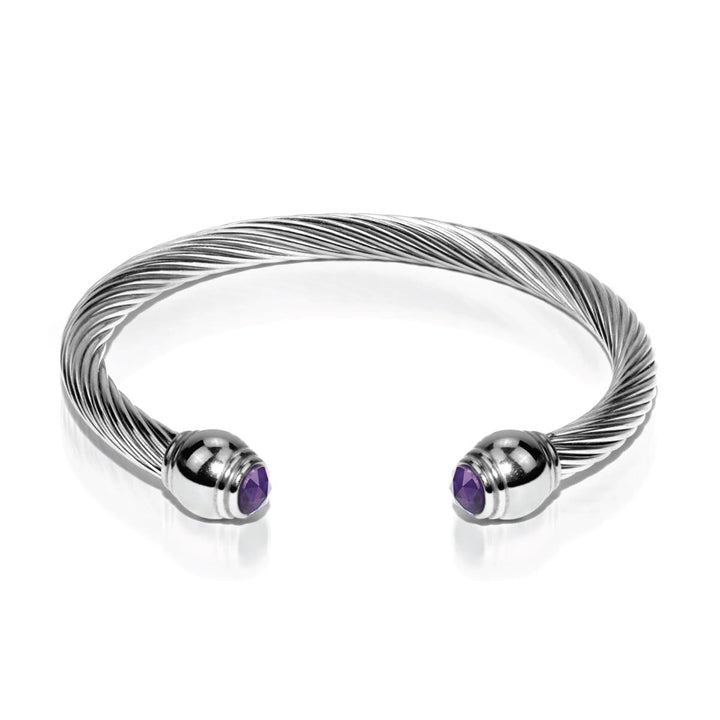 Athena | Silver | Amethyst | Goddess Bangle