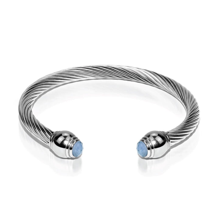Demeter | Silver | Aquamarine | Goddess Bangle