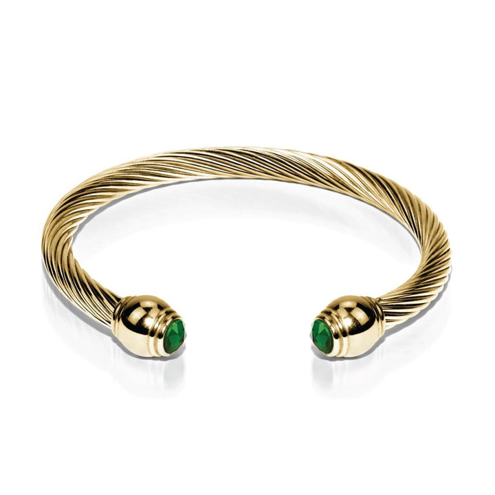 Gaia | 18k Gold | Emerald | Goddess Bangle