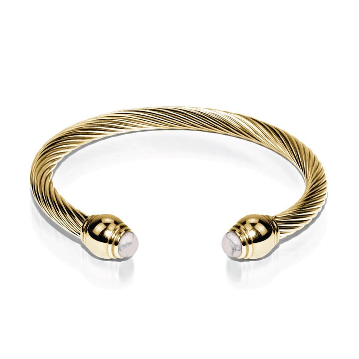 Aphrodite | 18k Gold | Pink Turquoise | Goddess Bangle