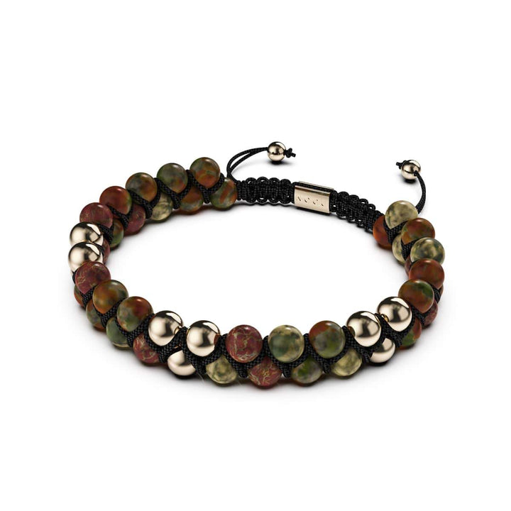Gold | Red Picasso Jasper | Vitality Bracelet | Men's
