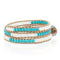 Seafoam Seashore Turquoise & PearlStone | Leather Wrap | Stone Lotus