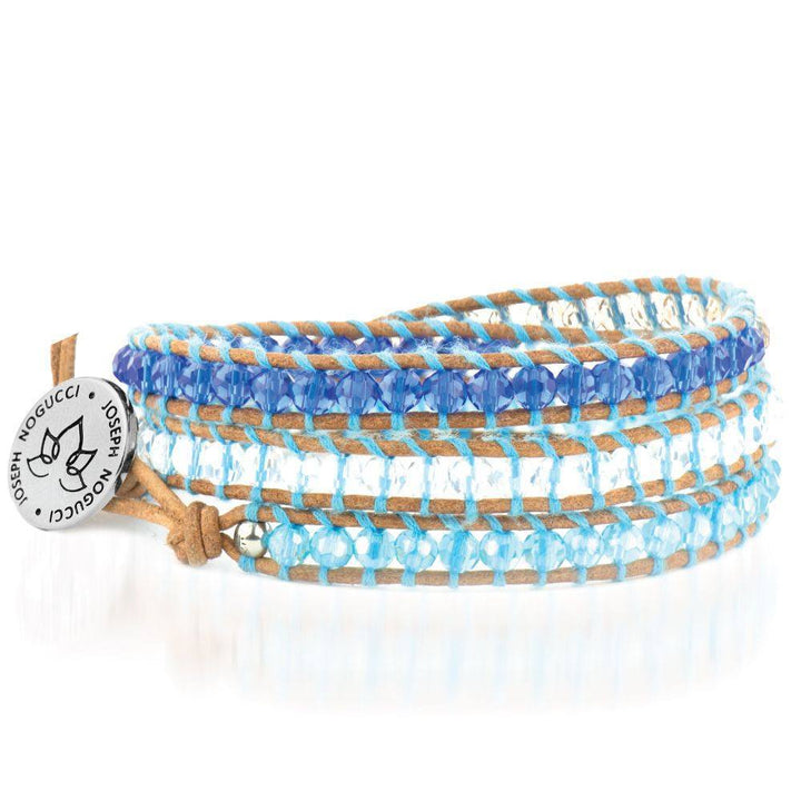 Blue Crush Crystal & Leather Lotus Wrap