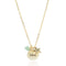 Libra gold zodiac crystal chrysolite birthstone necklace