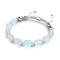 Rainbow White | Silver | Mermaid Glass Pebble Macrame Bracelet