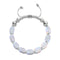 Rainbow White | Silver | Mermaid Glass Pebble Macrame Bracelet
